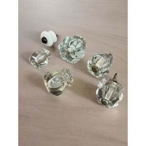 Mixed Lot Vintage Used Glass Ceramic Knobs Furniture Drawer Hardware Pulls